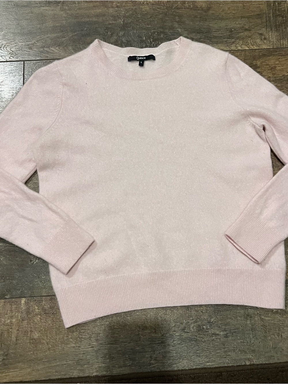 Quince Light Pink Crewneck Sweater
